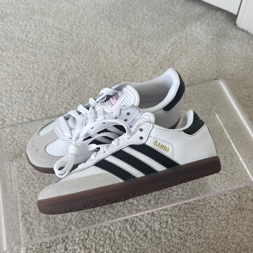 Adidas Samba Kids Shoes - White and Black Size 1.5